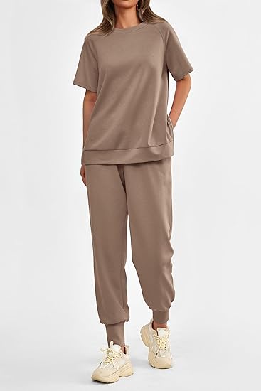 ✨Women's  2 Piece Outfit Tracksuits Casual Tops High Waisted Sweatpants Set