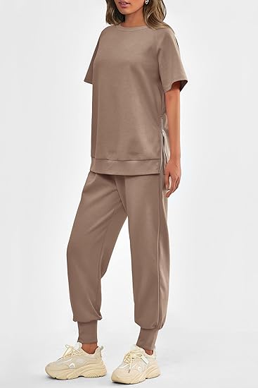 ✨Women's  2 Piece Outfit Tracksuits Casual Tops High Waisted Sweatpants Set