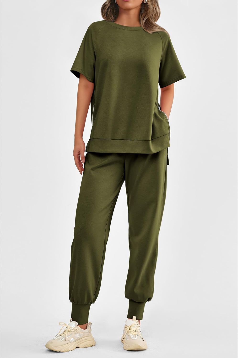 ✨Women's  2 Piece Outfit Tracksuits Casual Tops High Waisted Sweatpants Set