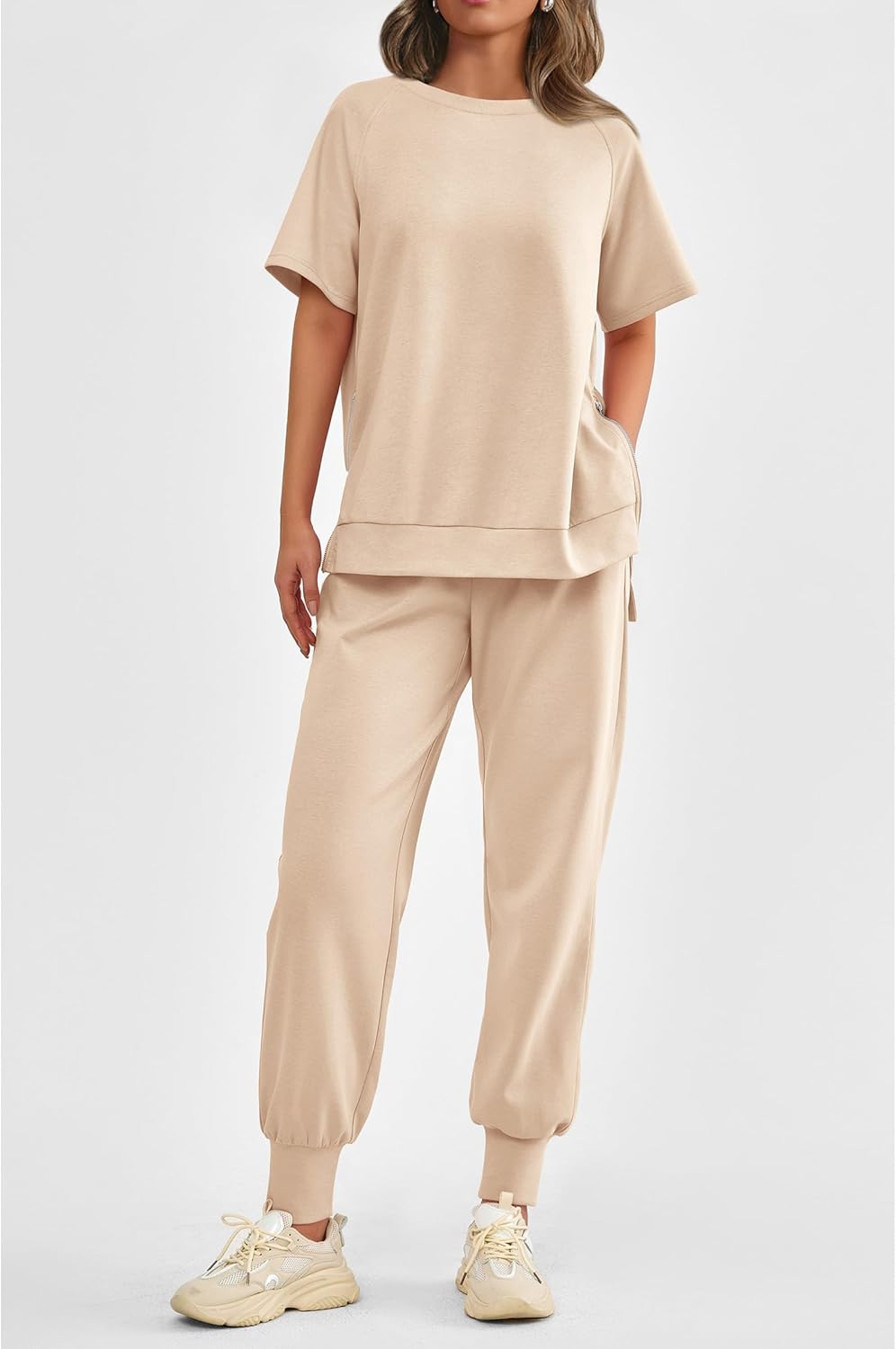 ✨Women's  2 Piece Outfit Tracksuits Casual Tops High Waisted Sweatpants Set