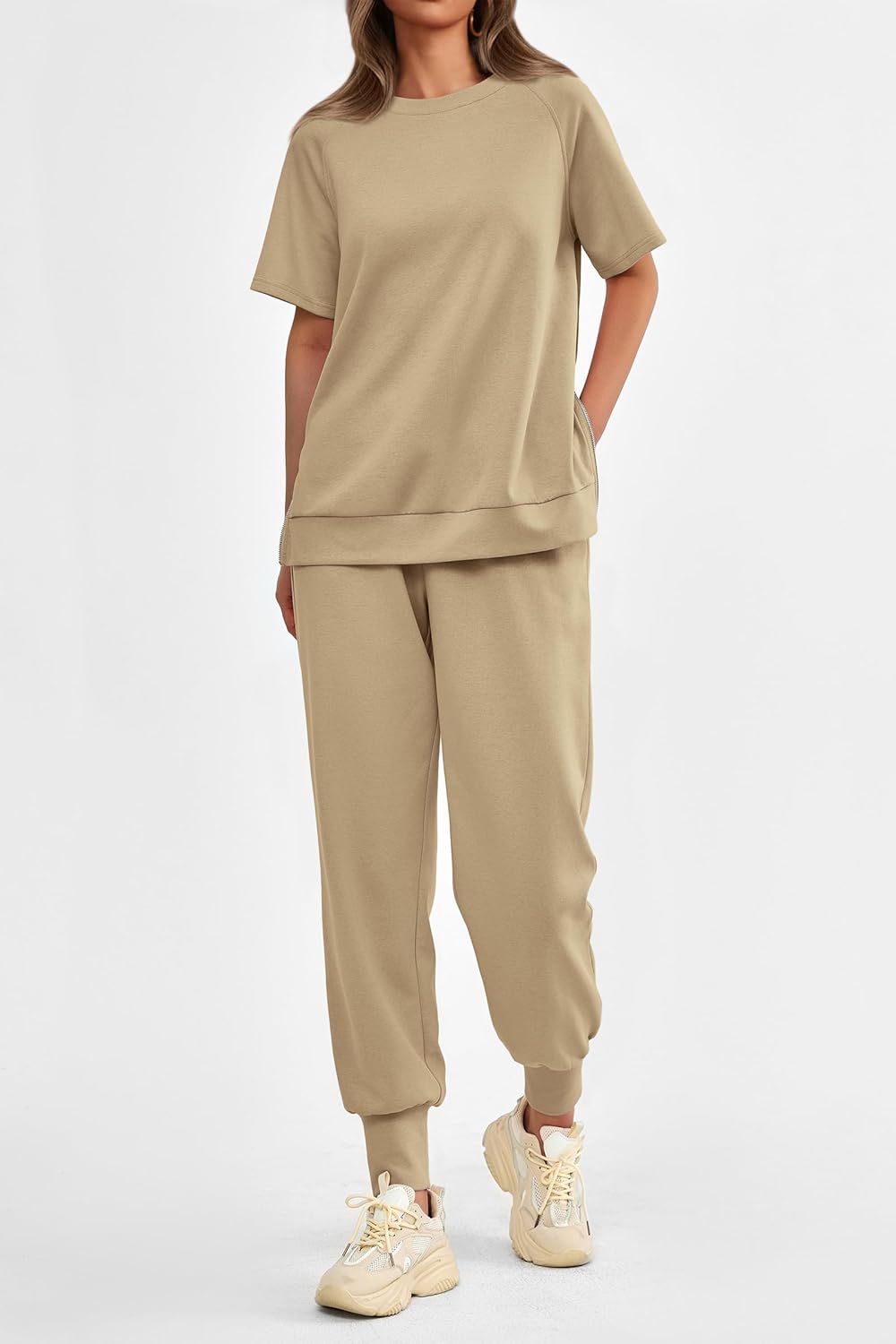 ✨Women's  2 Piece Outfit Tracksuits Casual Tops High Waisted Sweatpants Set