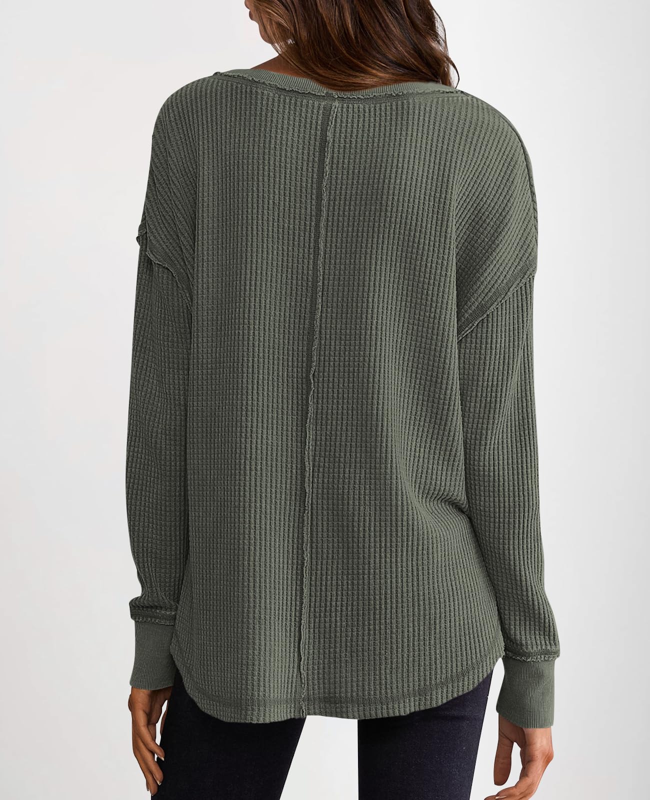 ✨Women's Waffle Knit Exposed Seam Pullover(Buy 2 Free Shipping)