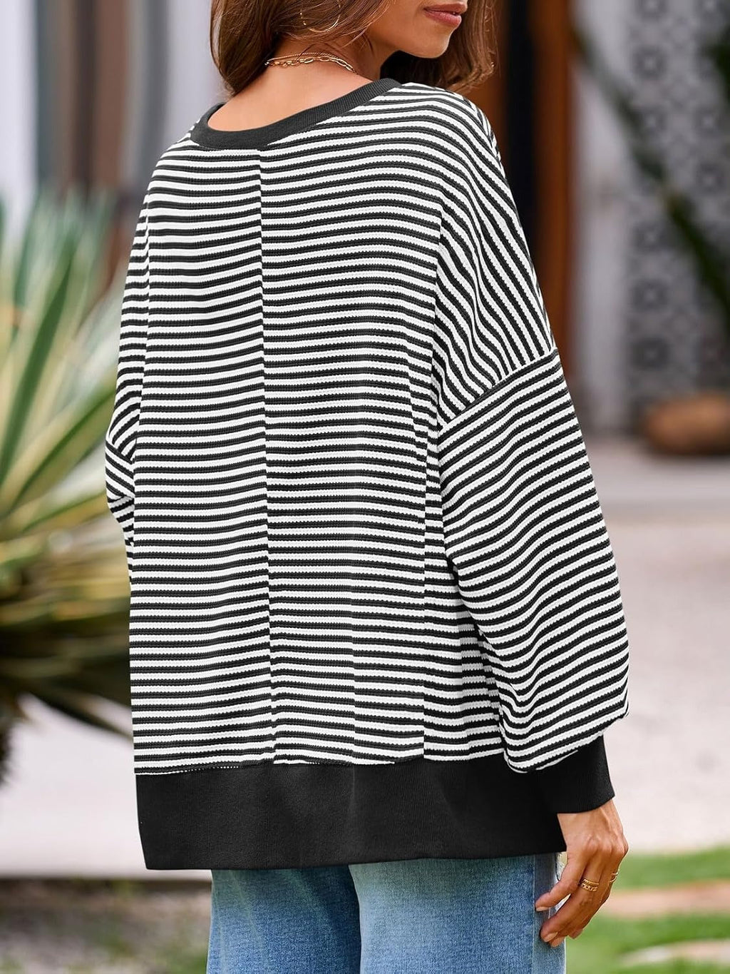 ✨Women's Oversized Sweatshirt Waffle Long Sleeve Split Pullover Tunic Tops(BUY 2 FREE SHIPPING)